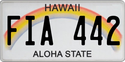 HI license plate FIA442