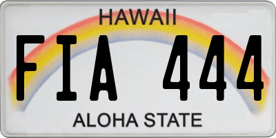 HI license plate FIA444