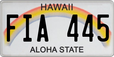 HI license plate FIA445