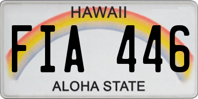 HI license plate FIA446
