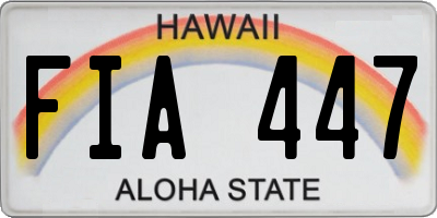 HI license plate FIA447