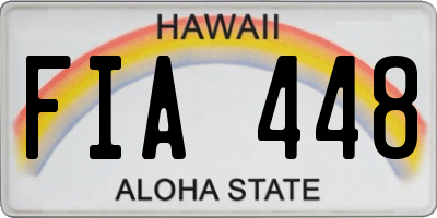 HI license plate FIA448