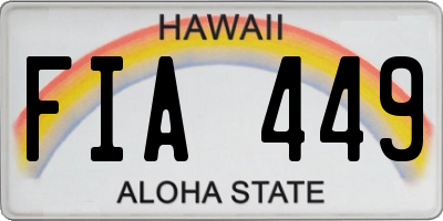 HI license plate FIA449
