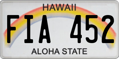 HI license plate FIA452