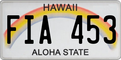 HI license plate FIA453