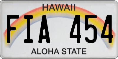 HI license plate FIA454