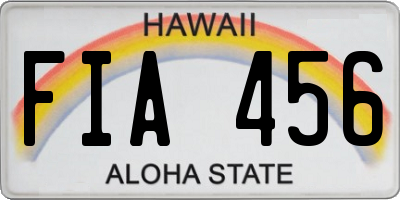 HI license plate FIA456