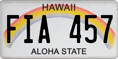 HI license plate FIA457