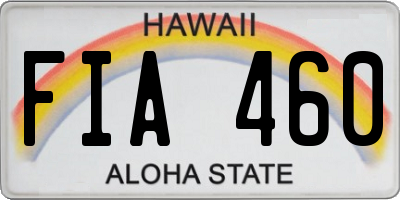 HI license plate FIA460