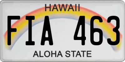 HI license plate FIA463