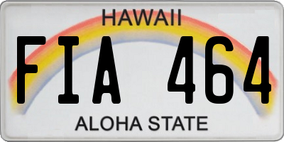 HI license plate FIA464