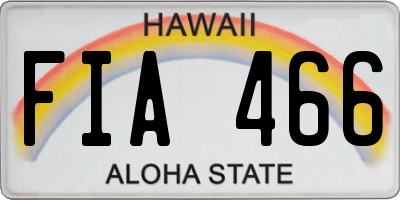 HI license plate FIA466