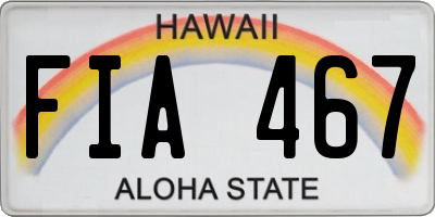 HI license plate FIA467