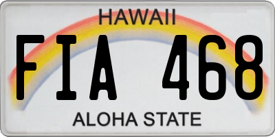 HI license plate FIA468