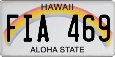 HI license plate FIA469