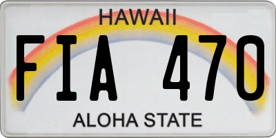HI license plate FIA470
