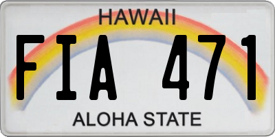 HI license plate FIA471