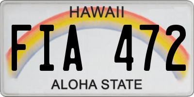 HI license plate FIA472