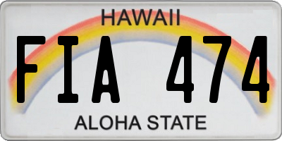 HI license plate FIA474