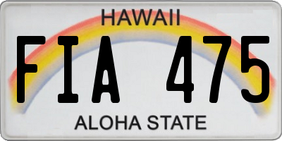 HI license plate FIA475