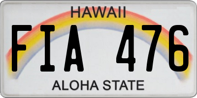 HI license plate FIA476