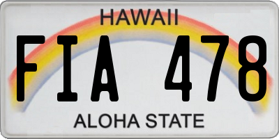 HI license plate FIA478