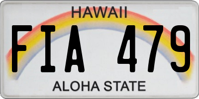 HI license plate FIA479