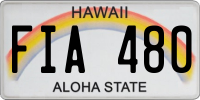 HI license plate FIA480