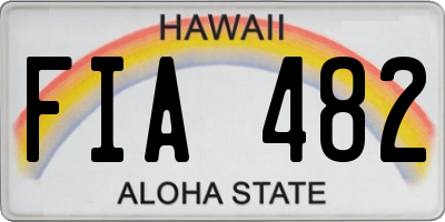 HI license plate FIA482