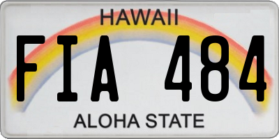 HI license plate FIA484