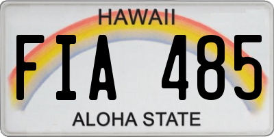 HI license plate FIA485