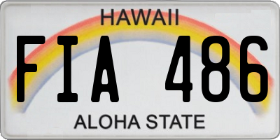 HI license plate FIA486