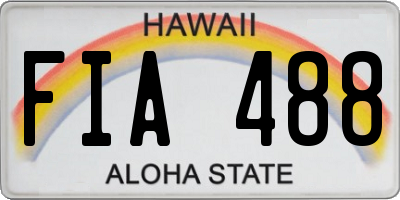 HI license plate FIA488