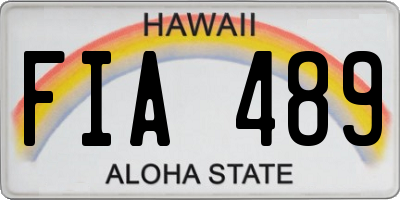 HI license plate FIA489