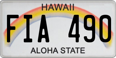 HI license plate FIA490