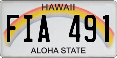 HI license plate FIA491