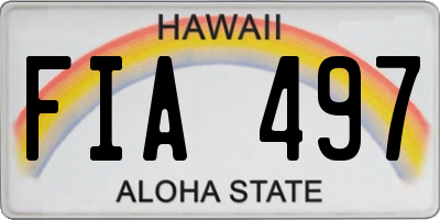 HI license plate FIA497