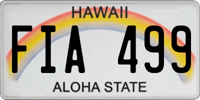 HI license plate FIA499