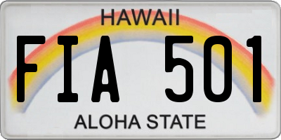 HI license plate FIA501