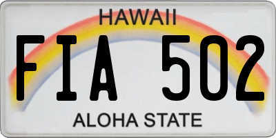 HI license plate FIA502