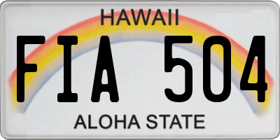 HI license plate FIA504