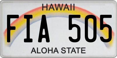 HI license plate FIA505