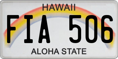 HI license plate FIA506
