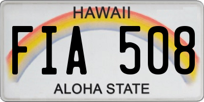 HI license plate FIA508