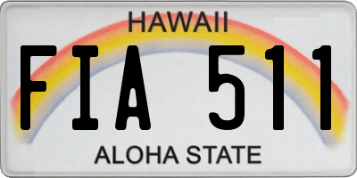 HI license plate FIA511