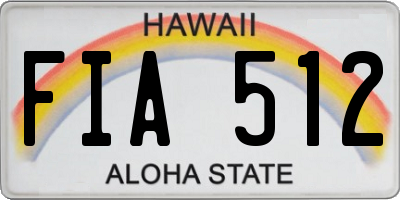 HI license plate FIA512