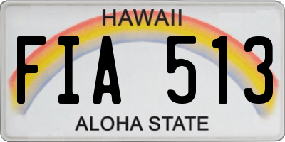 HI license plate FIA513