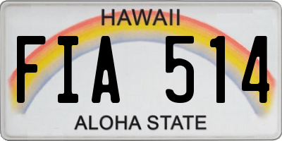 HI license plate FIA514