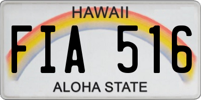 HI license plate FIA516