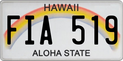HI license plate FIA519